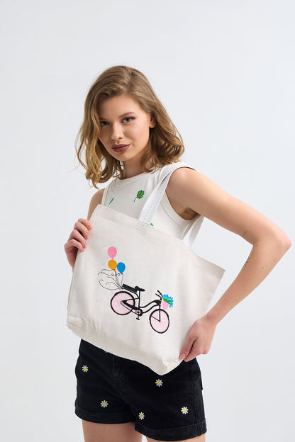 Bripurga – Canvas Tas met Fietsprint
